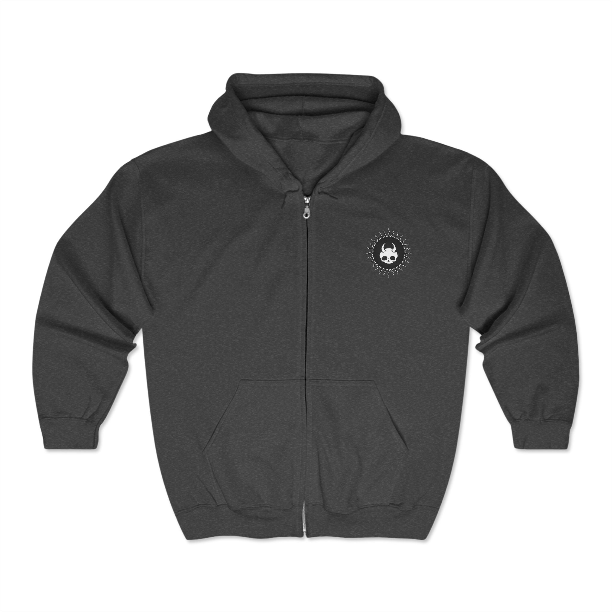 Live Among Demons - Unisex Heavy Blend™ Full Zip Hooded Sweatshirt (Back) - Damned Threads